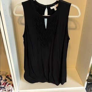 Black Embellished Sleeveless Blouse